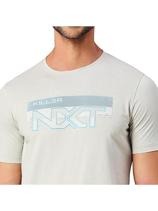 KILLER Men Grey Printed T-Shirts