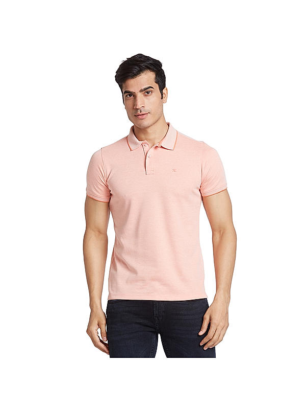 KILLER Men Peach Solid T-Shirts