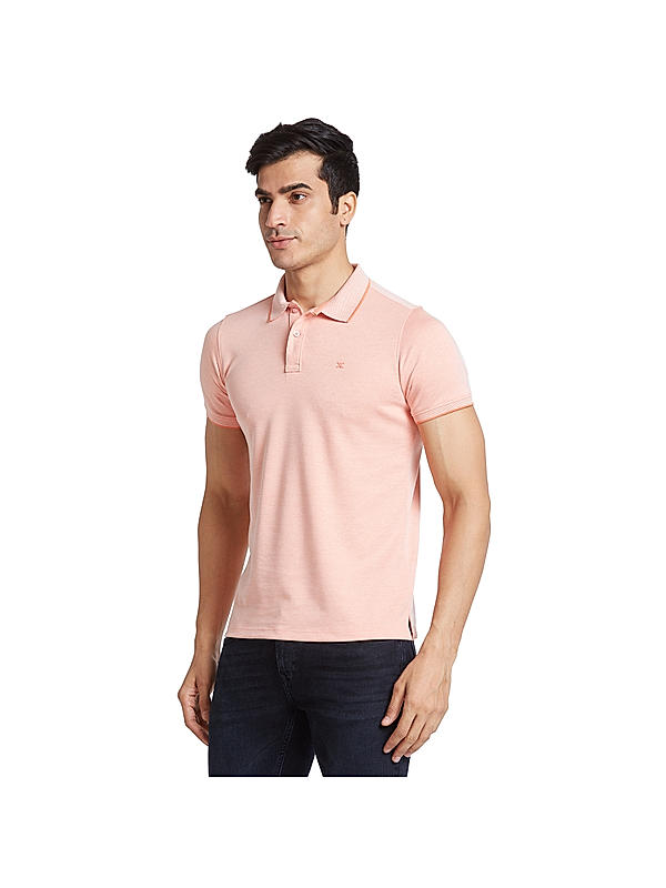 KILLER Men Peach Solid T-Shirts