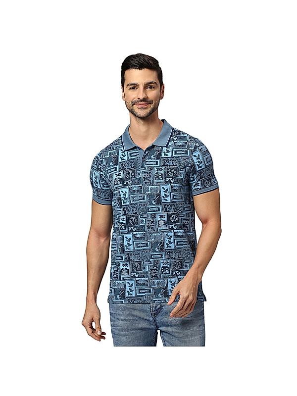 KILLER Men Blue Printed T-Shirts