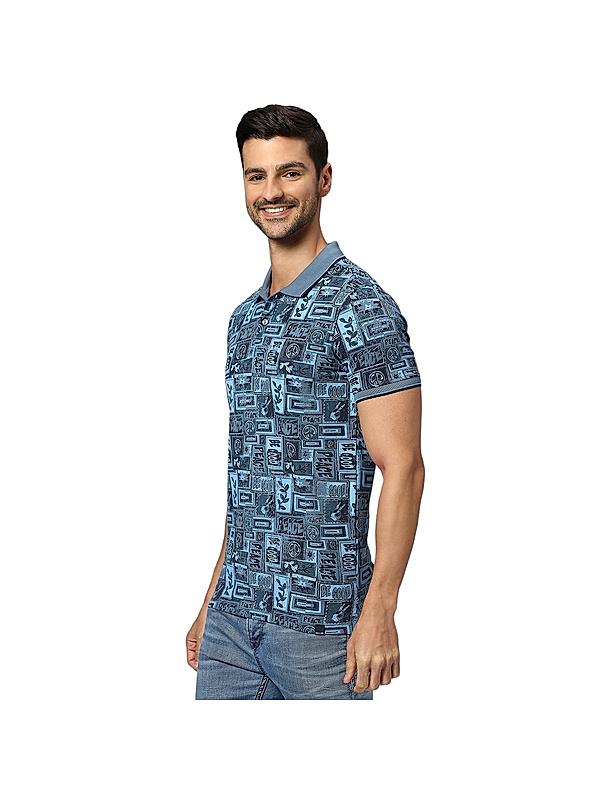 KILLER Men Blue Printed T-Shirts