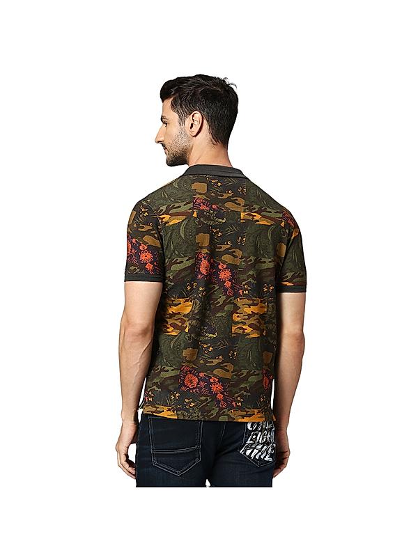 KILLER Men Dark Green Printed T-Shirts