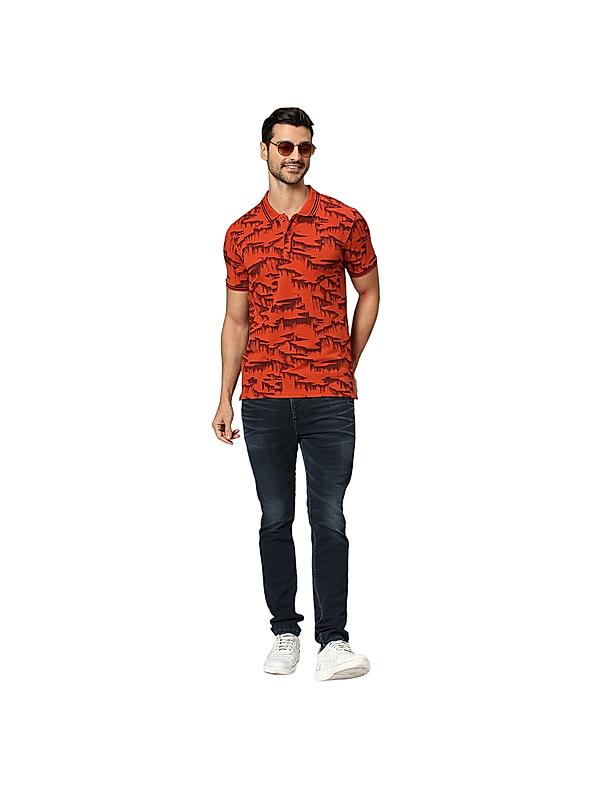 KILLER Men Orenge Printed T-Shirts