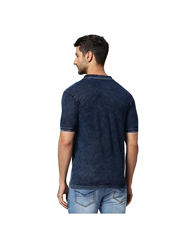 KILLER Men Blue Solid T-Shirts