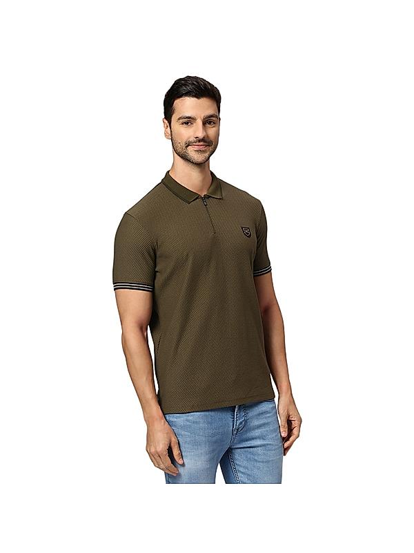 KILLER Men Dark Green Solid T-Shirts