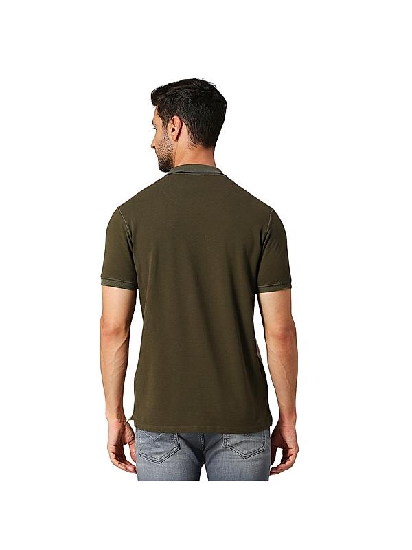 KILLER Men Dark Green Solid T-Shirts