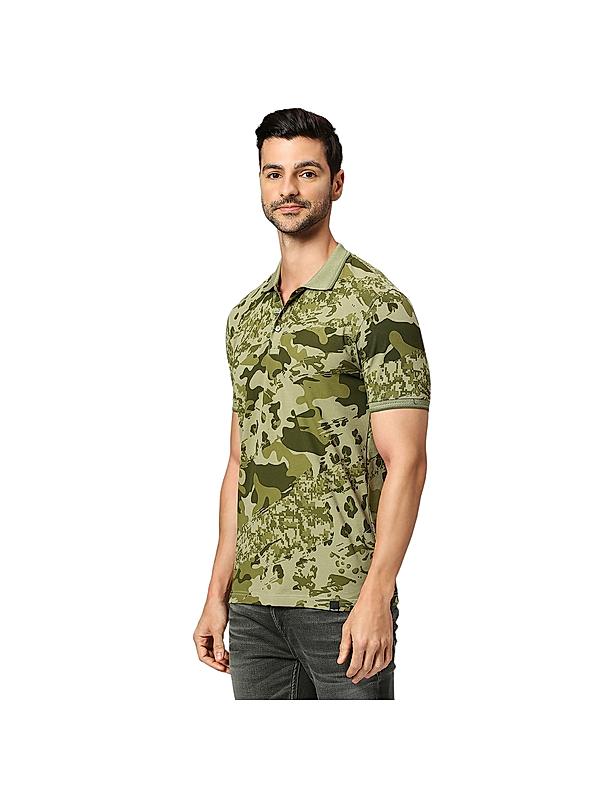 KILLER Men Dark Green Printed T-Shirts