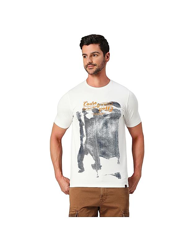 KILLER Men White Printed T-Shirts