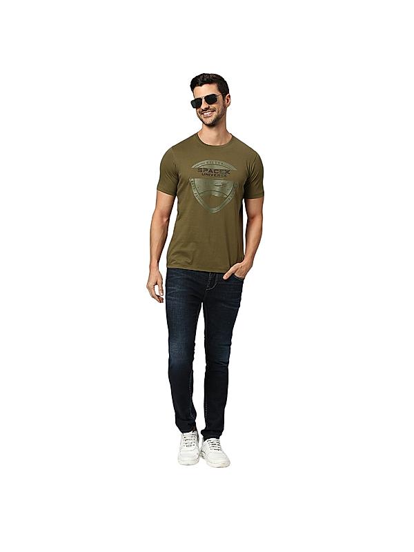 KILLER Men Dark Green Printed T-Shirts