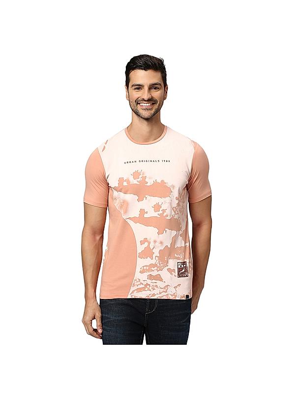 KILLER Men Peach Printed T-Shirts