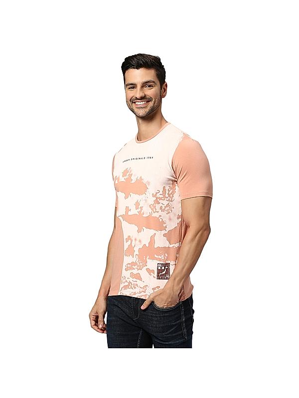 KILLER Men Peach Printed T-Shirts