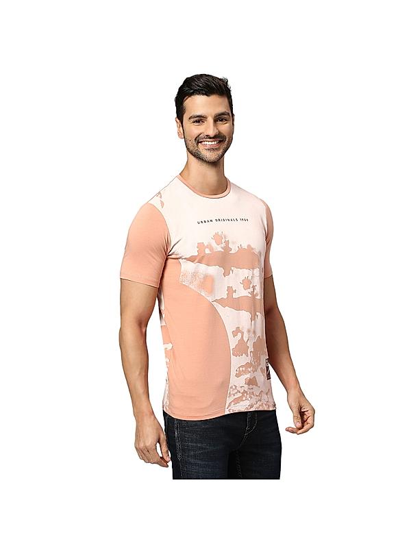 KILLER Men Peach Printed T-Shirts