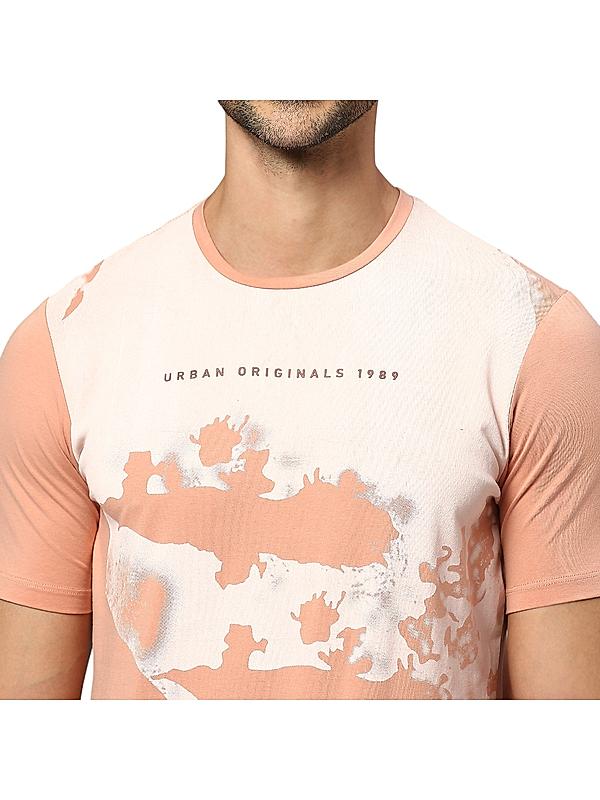 KILLER Men Peach Printed T-Shirts