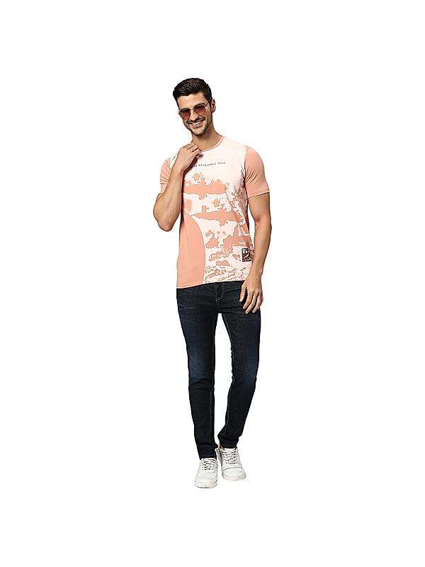 KILLER Men Peach Printed T-Shirts