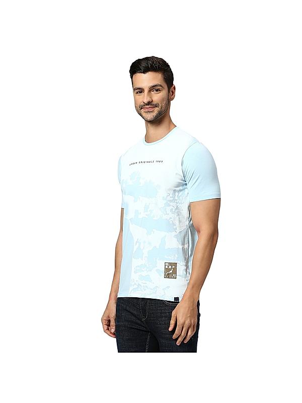 KILLER Men Blue Printed T-Shirts