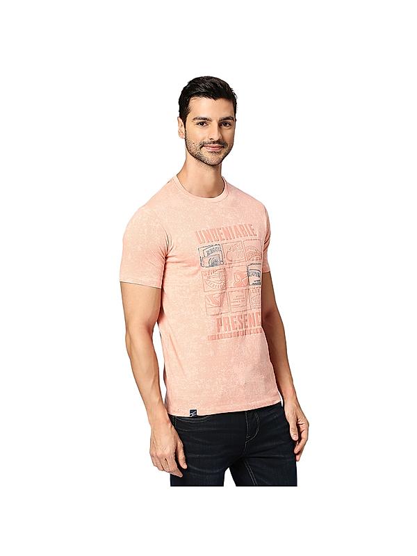 KILLER Men Peach Printed T-Shirts