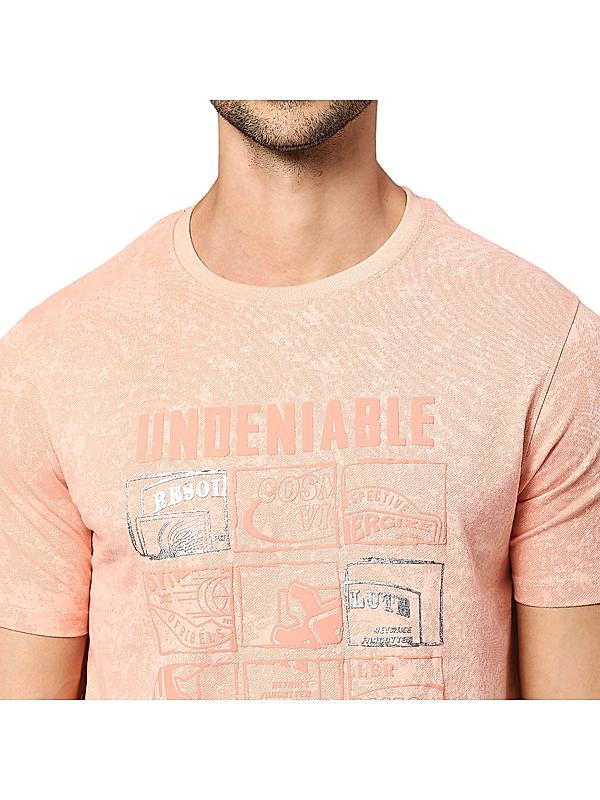 KILLER Men Peach Printed T-Shirts