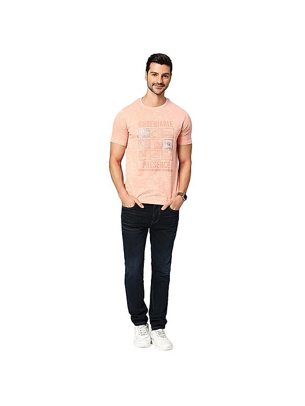 KILLER Men Peach Printed T-Shirts