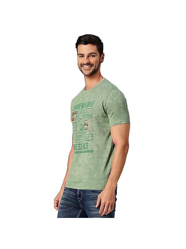 KILLER Men Light Green Printed T-Shirts