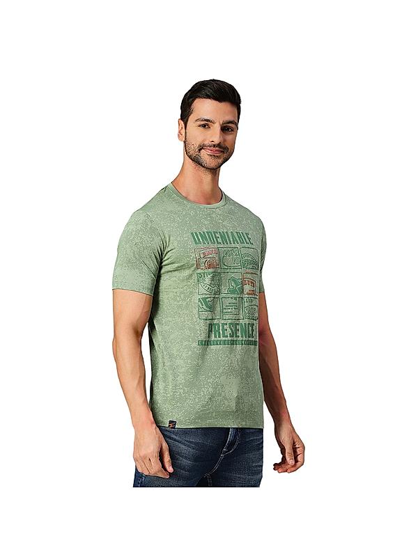 KILLER Men Light Green Printed T-Shirts