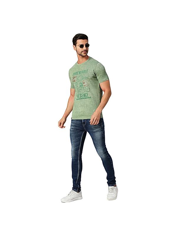 KILLER Men Light Green Printed T-Shirts