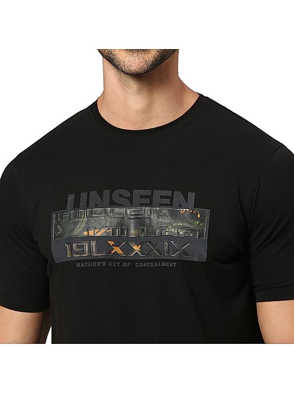 KILLER Men Black Printed T-Shirts