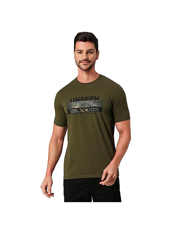 KILLER Men Dark Green Printed T-Shirts