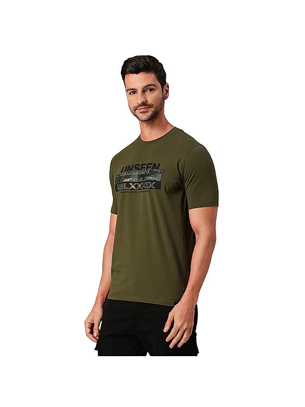 KILLER Men Dark Green Printed T-Shirts