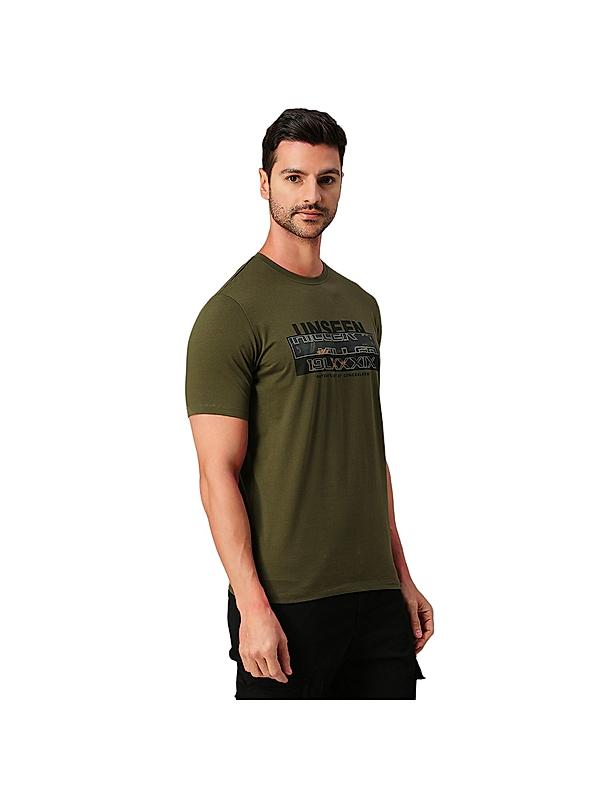 KILLER Men Dark Green Printed T-Shirts