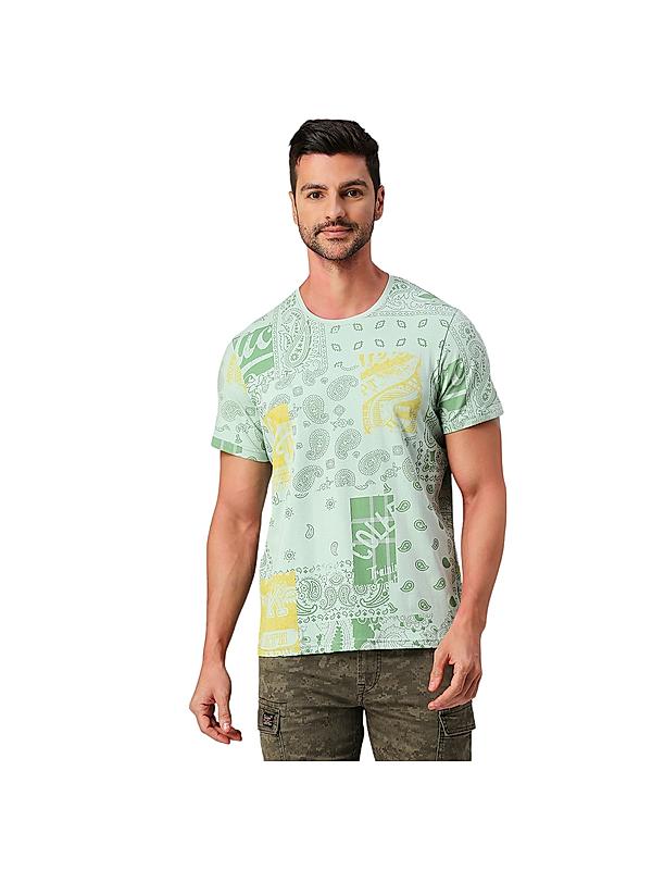 KILLER Men Light Green Printed T-Shirts