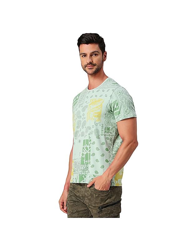 KILLER Men Light Green Printed T-Shirts