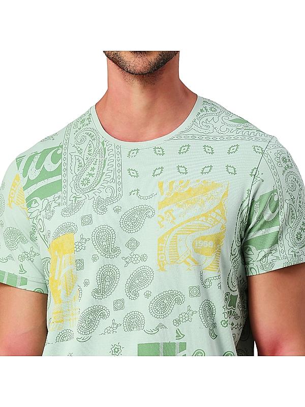 KILLER Men Light Green Printed T-Shirts