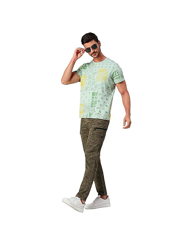 KILLER Men Light Green Printed T-Shirts