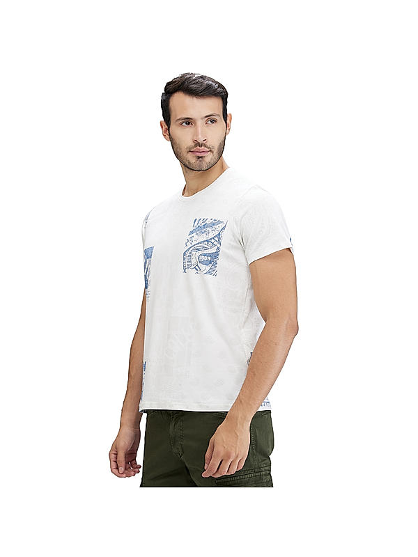 KILLER Men White Printed T-Shirts