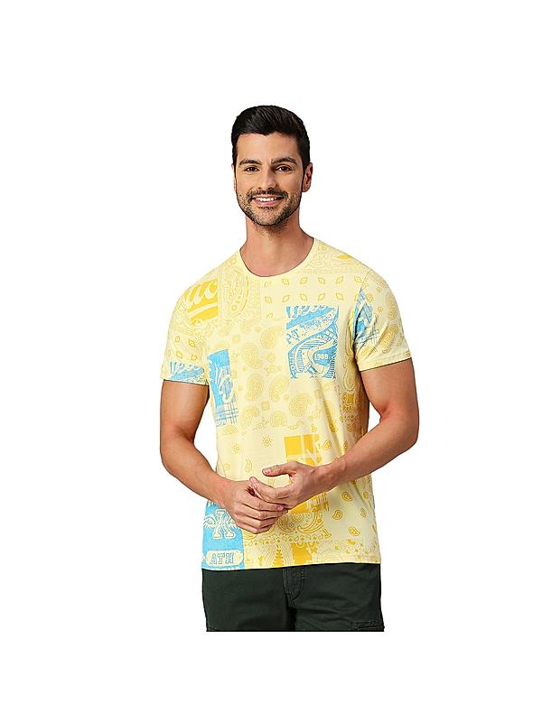 KILLER Men Yellow Printed T-Shirts