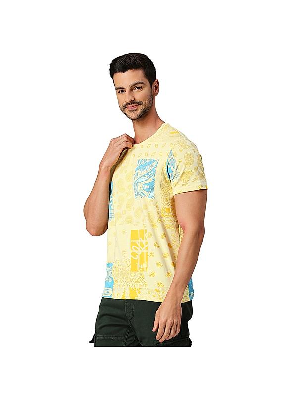 KILLER Men Yellow Printed T-Shirts