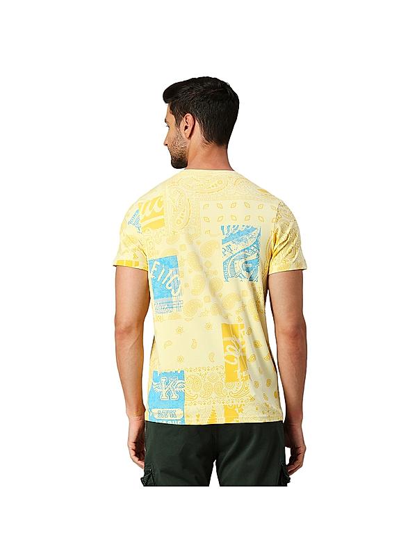 KILLER Men Yellow Printed T-Shirts