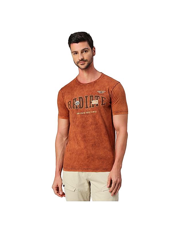 KILLER Men Orenge Printed T-Shirts