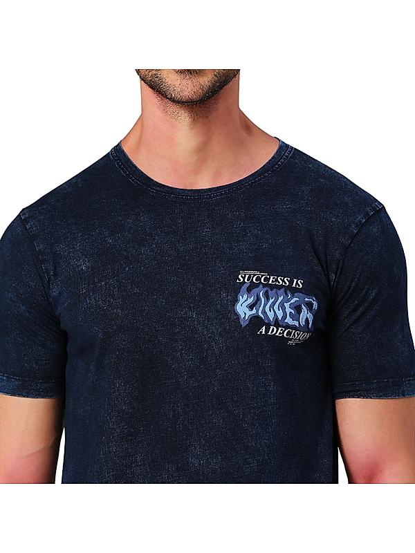 KILLER Men Blue Printed T-Shirts