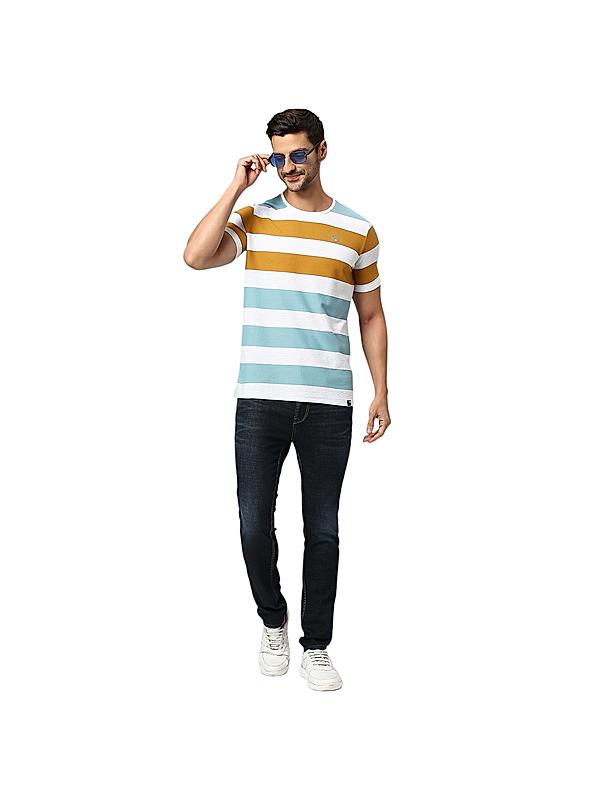 KILLER Men Yellow Stripes T-Shirts