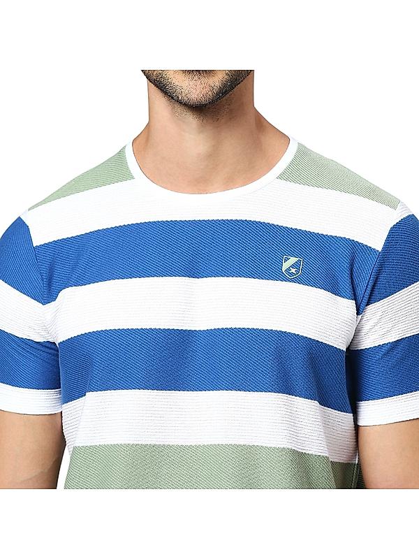 KILLER Men Royal Blue Stripes T-Shirts