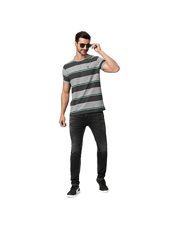 KILLER Men Grey Stripes T-Shirts