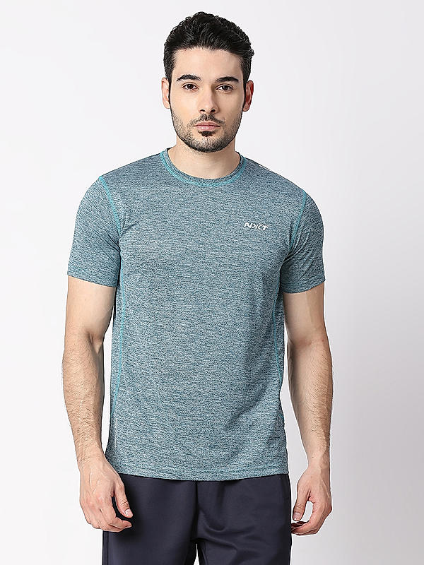 Killer Green Round Neck Solid T-Shirts