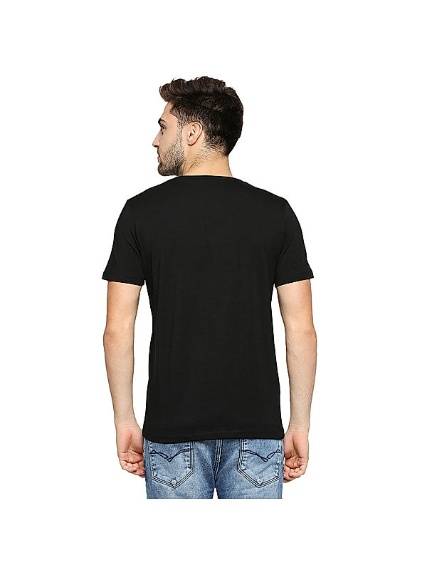 Killer Black Round Neck Printed T-Shirts