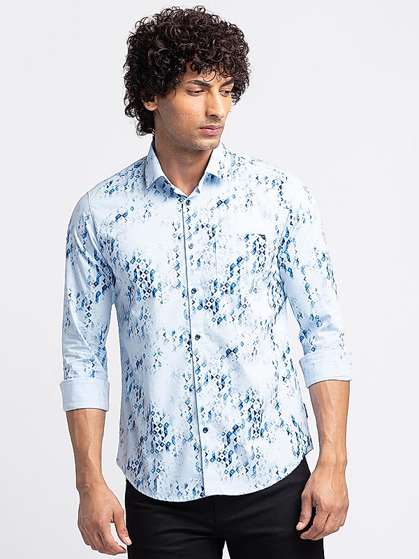 Killer Slim Fit Solid Blue Shirts