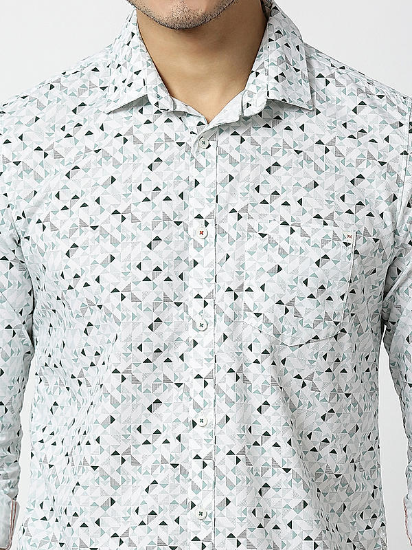 Killer Slim Fit Printed Light Green Shirts