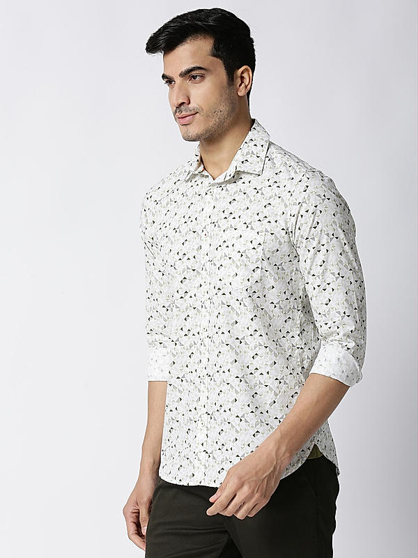 Killer Green Slim Fit Collar Printed Shirts