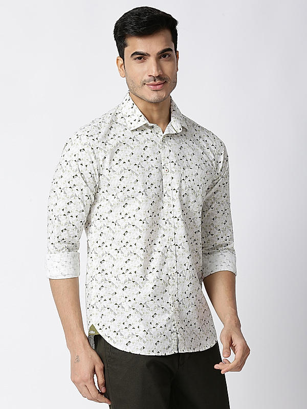 Killer Green Slim Fit Collar Printed Shirts