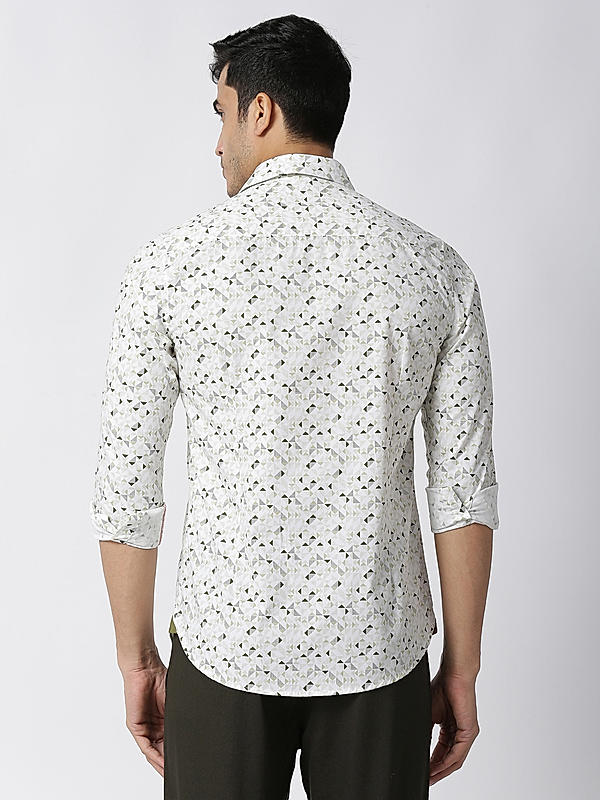 Killer Green Slim Fit Collar Printed Shirts