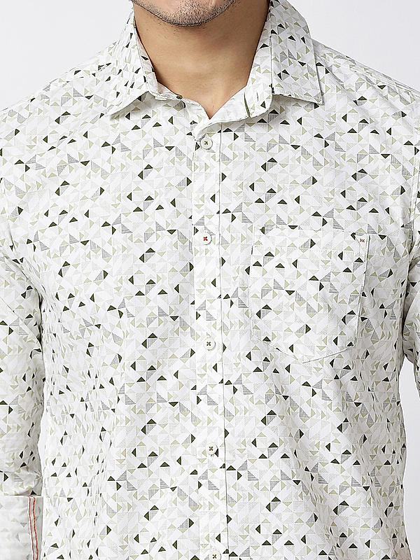 Killer Green Slim Fit Collar Printed Shirts